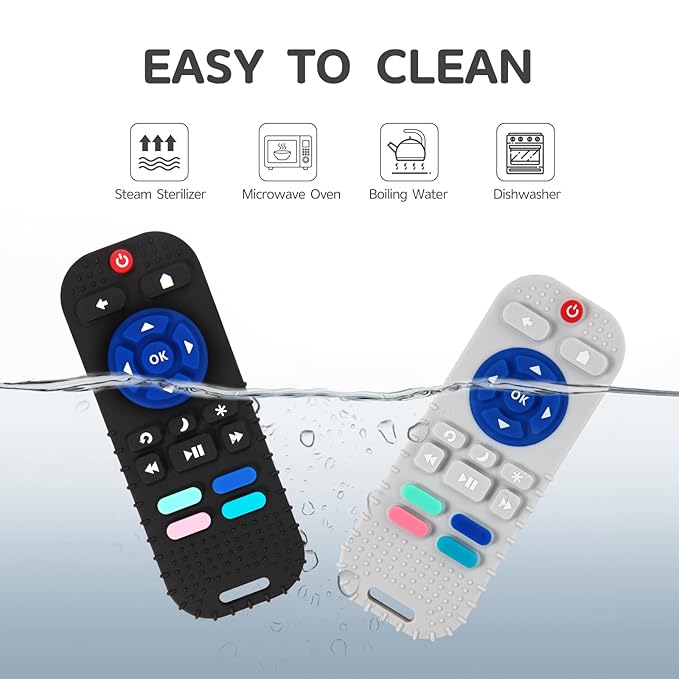 Hooku 2 Pack Silicone Teething Toys for Babies 0-6 Months, Teethers for Babies 6-12 Months
