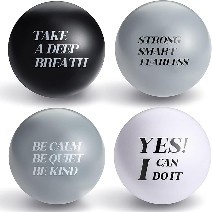 Zomiboo 20 Pieces Motivational Stress Foam Balls Quote Stress Relief Inspirational Relief Balls Employee Appreciation Gift for Kids Relieve Motivating Encouraging Adult(Classic Color)
