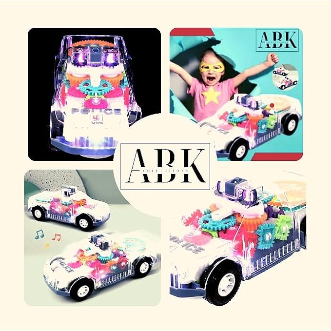 ABK Transparent Toy Car - with visible colored moving Gear