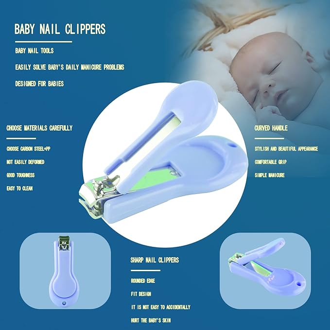 Baby Grooming Kit, Baby Essentials for Newborns (10 in 1) (Blue)