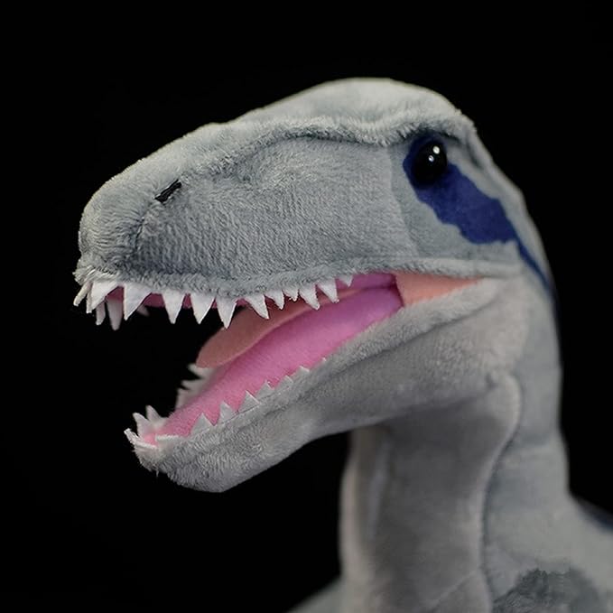 ZHONGXIN MADE Velociraptor Dinosaur Plush - Simulation 17inch Gray Velociraptor Stuffed Animal Tyrannosaurus Plushie Toy, Soft Figurines Dinosauria Stuffed Toys, Gifts Collectible for Kids