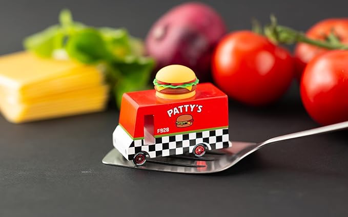 Candylab Toys CANDYCAR® Wooden Food Truck Collection - Hamburger Van,