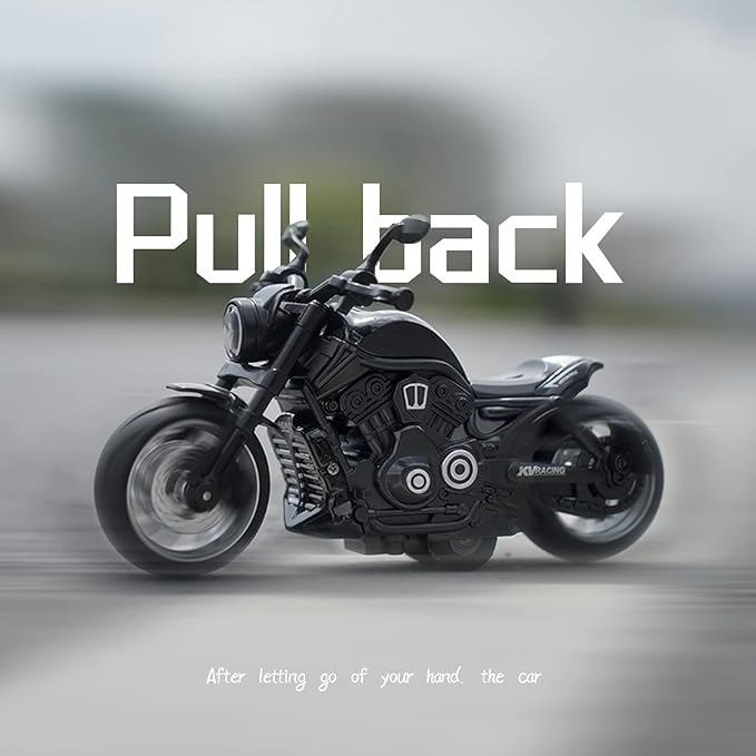 Pull Back Motorcycle Toys - Toy Motorcycle with Flashing Light 3+ Kids