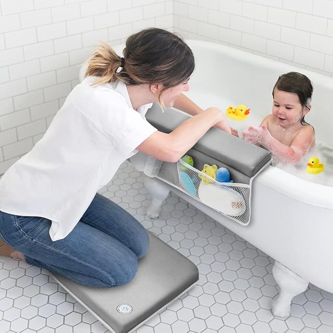 Baby Bath Kneeler & Elbow Rest Set | Thick Non-Slip Cushion Bath Kneeling Pad