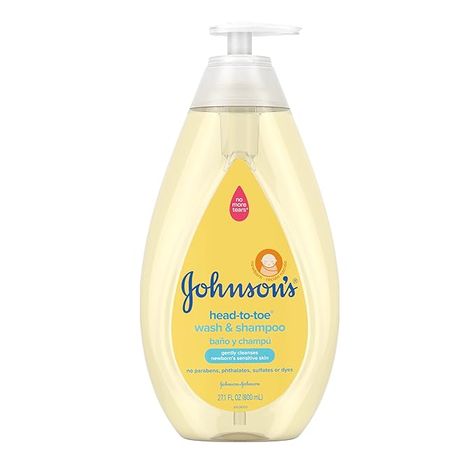 Johnson's Head-to-Toe Gentle Tear-Free Baby & Newborn Wash & Shampoo, Sulfate- 27.1 fl.