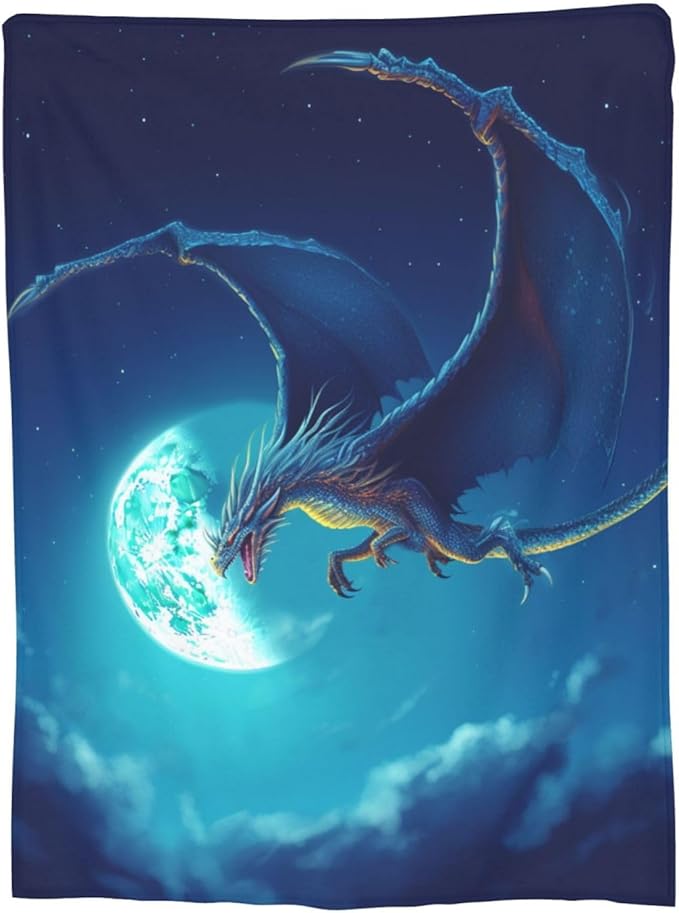 Meteor Dragon Blanket Dragon Throws Blanket Dragon Lover Gifts Dragon Decor Soft Cozy Fleece Plush Warm Flannel Bedding Blanket for Men Boys Girls Kids Adults Couch Travel 40"X50"