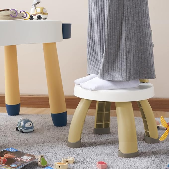 Toddler Chair,Plastic Kids Dino Chair,Sturdy Durable and Lightweight Toddler's Activity Chairs,Anti-Slip Ergonomic Design Kids Step Stool,Indoor or Outdoor Use for Boys Girls Aged 2+ (Yellow)
