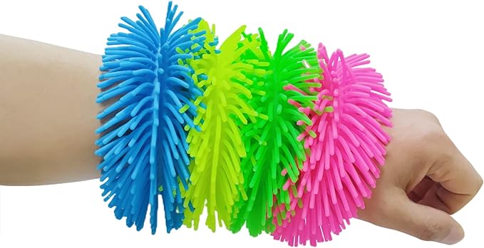 4Pack Squishy Sensory Bracelets Toys Stretchy Fidget Soft Bracelet Stress Relief for Kids