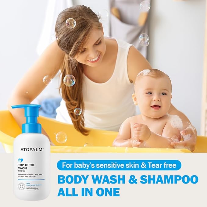 ATOPALM Top to Toe Baby Wash & Shampoo, Sulfate-Free 10.1 Fl 300ml