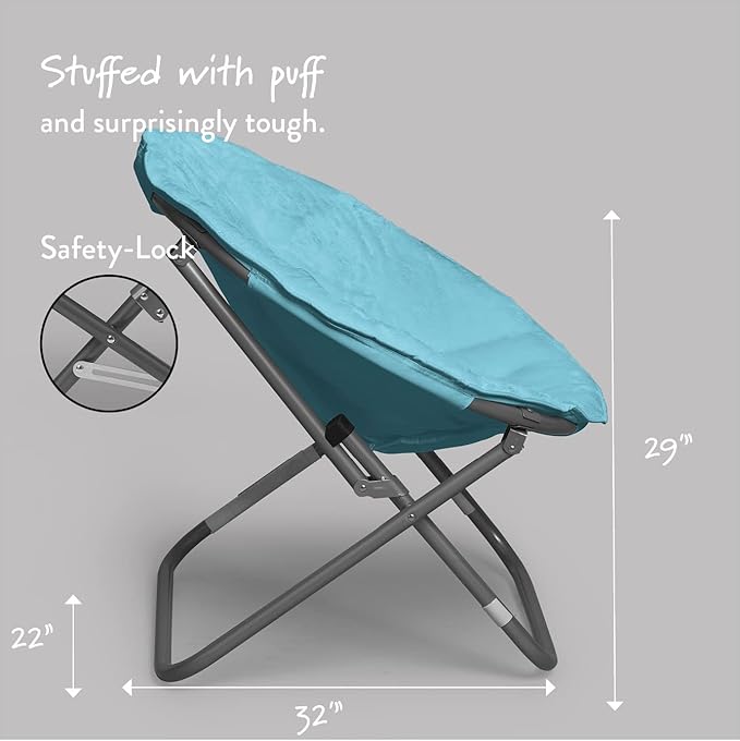 Urban Lifestyle Faux Fur Saucer Chair, Light Blue