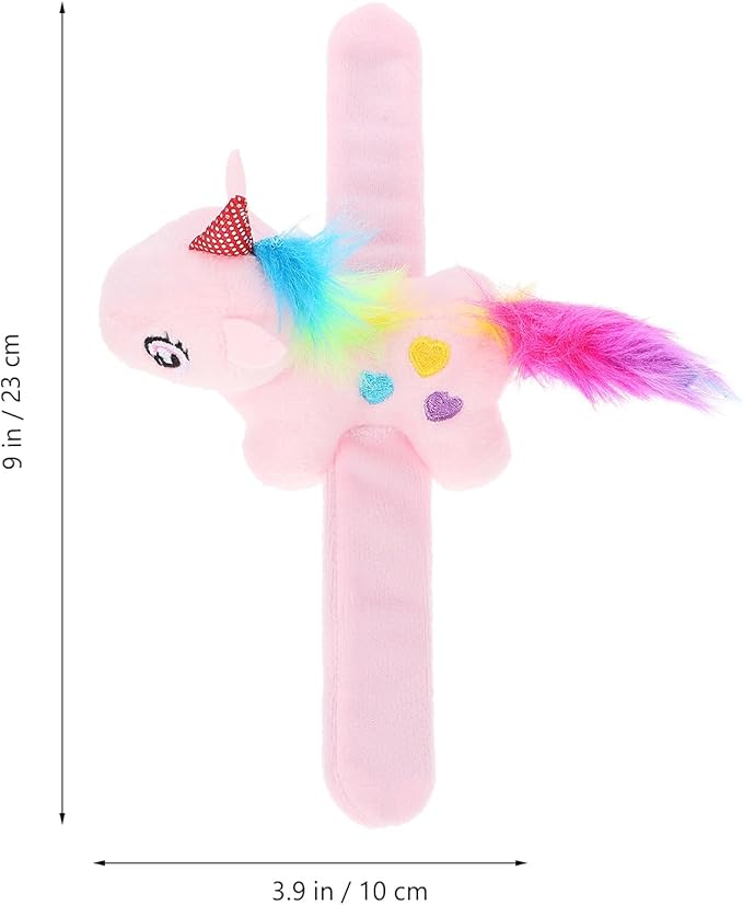 Animal Slap Bracelet Unicorn Slap Bracelet Plush Stuffed Animal Hugger Snap Wrist Band for Kids Birthday Party