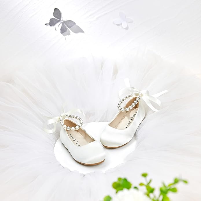 Felix & Flora Girls Toddler Little Ballet Shoes - Flower