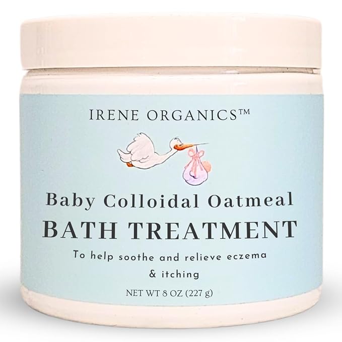 Oatmeal Baby Bath Powder for Eczema by Irene Organics - Colloidal Oatmeal for Soothing Treatment of Eczema, Diaper Rash