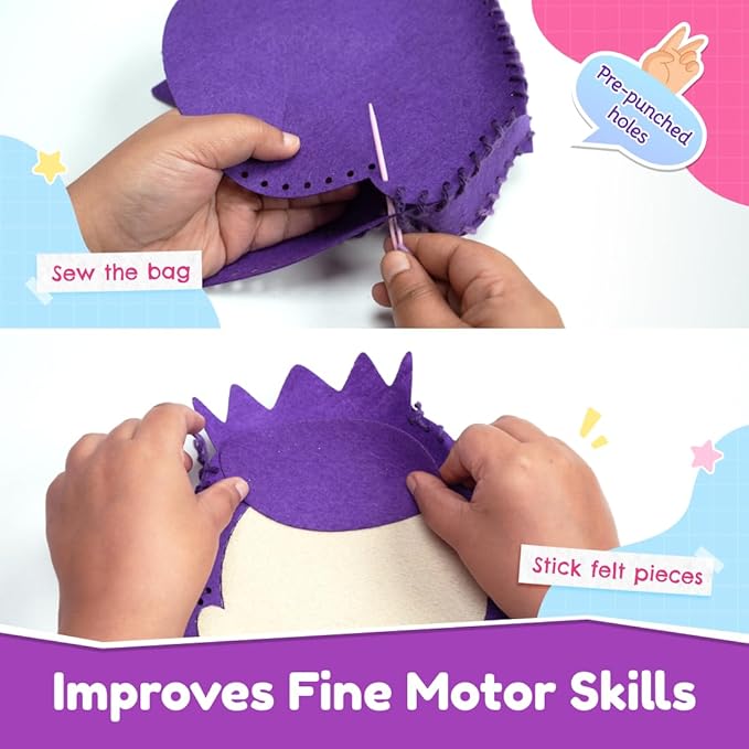 Bloomingo Art & Craft Kit - Princess Sling Bag: Fun Mess Free Arts & Craft Kit for Kids; Design Your Own Magical DIY Craft Bag; Birthday Gift for Girls & Boys Multicolor
