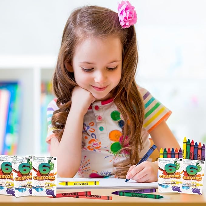 ArtCreativity Crayons Bulk Set - 300 Total Crayons - 50 Packs of 6 - Vibrant Colors for Kids & Classroom