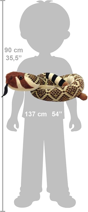 Wild Republic Snakesss Western Diamond,Stuffed Animal, Soft Toy, Gifts for Kids, 54 Inches