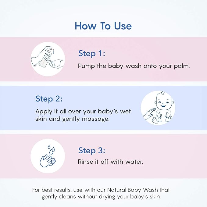 The Moms Co. Tear-Free Natural Baby Wash with Calendula, Avodado Oils and USDA-Certified Organic Oils Like Argan 200ml