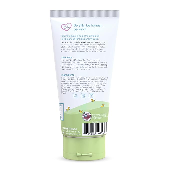 TruKid Soothing Skin Eczema Face and Body Wash - NEA-Accepted for Eczema, Soothes & Prevents Irritation 8oz TUBE