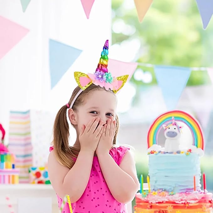 Unicorn Horn Headband Glitter Cute Unicorn Hairband Birthday Party Halloween