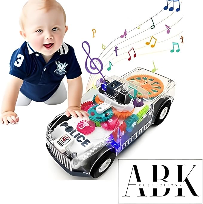 ABK Transparent Toy Car - with visible colored moving Gear