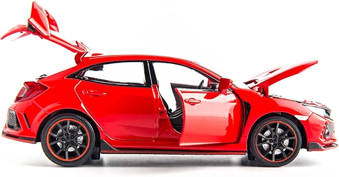 Compatible for 1:32 Diecasting Alloy Honda Civic Type-R Car Model Toy Car,Pull Back Alloy Car with Lights and Sound, Open Door Cars for Kids Ages 3-5
