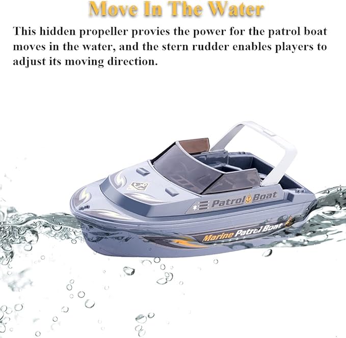 Speed Boat Water Toy, Electric Patrol Boat Coast Guard Vessel 3)