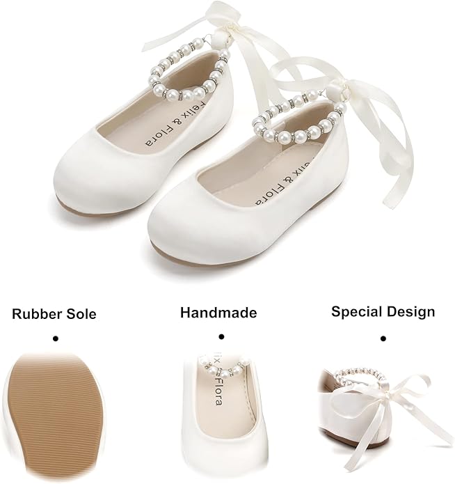 Felix & Flora Girls Toddler Little Ballet Shoes - Flower