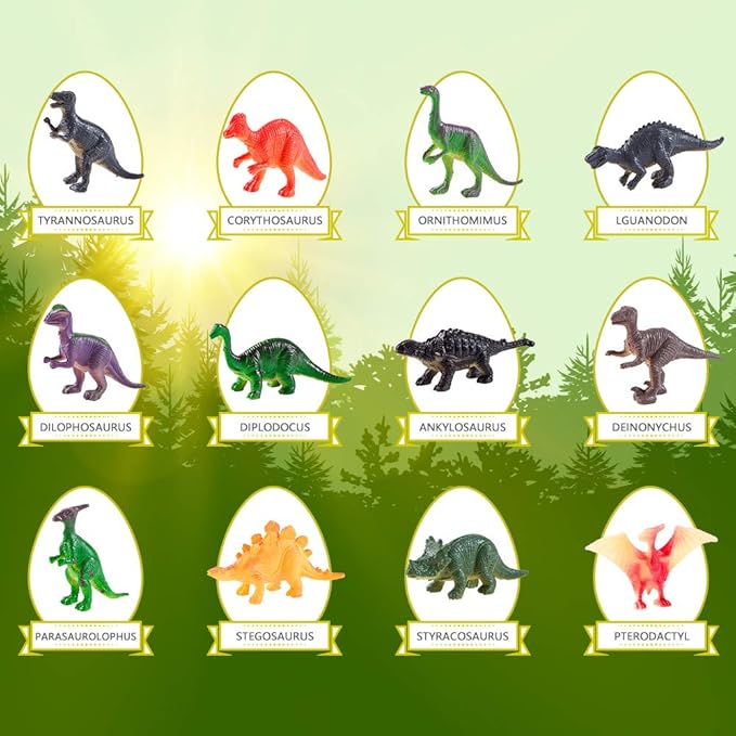 XXTOYS ππ’π§π¨ ππ π ππ’π ππ’π, Dig a Dozen Dinosaur Eggs Excavation Kits with 12 Unique Dinosaur Toys, Dinosaur Dig for Kids, Easter Party Archaeology Paleontology Educational Science STEM Gift