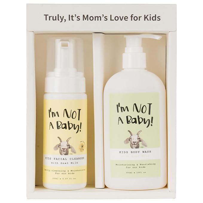 I'm NOT A Baby! Face Wash & Body Wash Duo - Gentle Kids Face Wash and Body Wash with Goat Milk, Perfect for Sensitive Skin 2-Piece Set