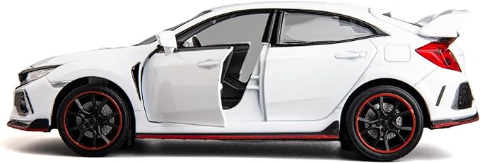 Compatible for 1:32 Diecasting Alloy Honda Civic Type-R Car Model Toy Car,Pull Back Alloy Car with Lights and Sound, Open Door for Kids Gift 3-5,Children‘s Gift