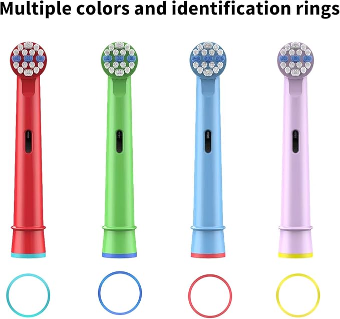 8pcs Kids Replacement Heads Compatible with Braun Oral B Kids Electric Toothbrush, Ultra Soft Bristles