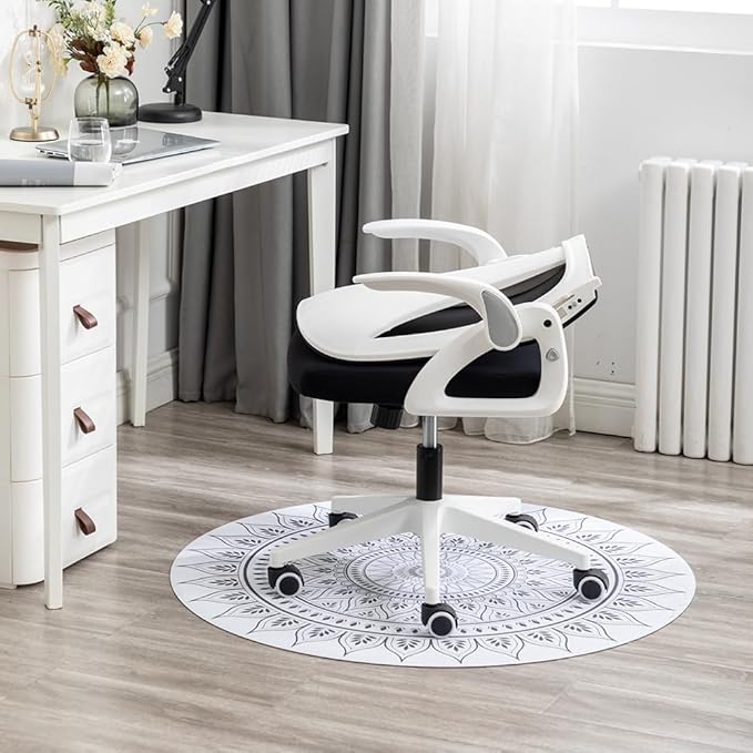 Tervo Model S | Folding Office Chair for Small Spaces | Gaming Chair for Adults & Kids | Ergonomic Mesh Computer Chair for Bedroom | Desk Chair for Home Work | (White & Black)