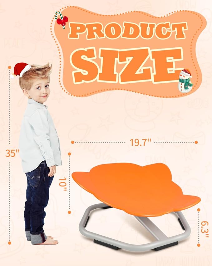 Dollate Carousel Spin Sensory Chair for Kids, Petal Kids Swivel Chair, Elephant Sit and Spin Swivel Chair,Toddler Spinner Seat Non-Slip Spinning Seat Autism Kids Swivel Chair for Training Balance