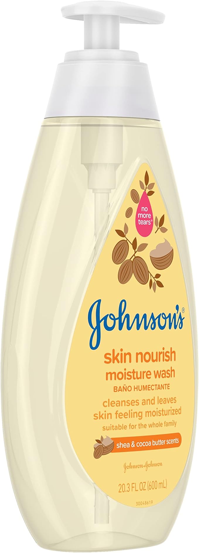 Johnson's Baby Skin Nourishing Moisture Baby Body Wash with Shea & Cocoa Butter, Hypoallergenic & Tear Free Baby Bath Wash 20.3 fl.
