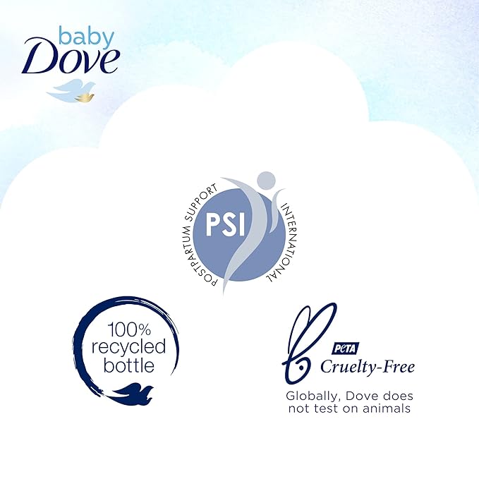Baby Dove Baby Wash and Shampoo Baby Bath Products for Baby's Delicate Skin Rich Moisture Washes Away Bacteria, Tear-Free and Hypoallergenic 13 Fl 3)