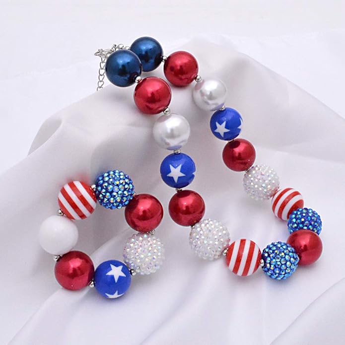 Sunrade Dress Up Jewelry for Little Girls Kids Necklaces Fashion Girls Chunky Beads Bubblegum Necklace and Bracelet Set Toddler Jewelry Costume Play Necklace