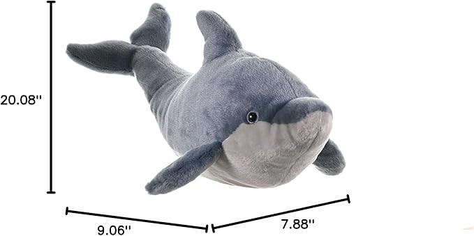 Wild Republic Dolphin Plush, Stuffed Animal, Plush Toy, Gifts for Kids, Cuddlekins 20 inches