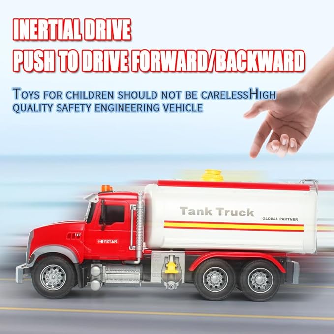 Oil Tanker Truck Toy Rescue Fire Fighting Truck Toy for Boy Toy,Store Water 3 4 5 6 7 8