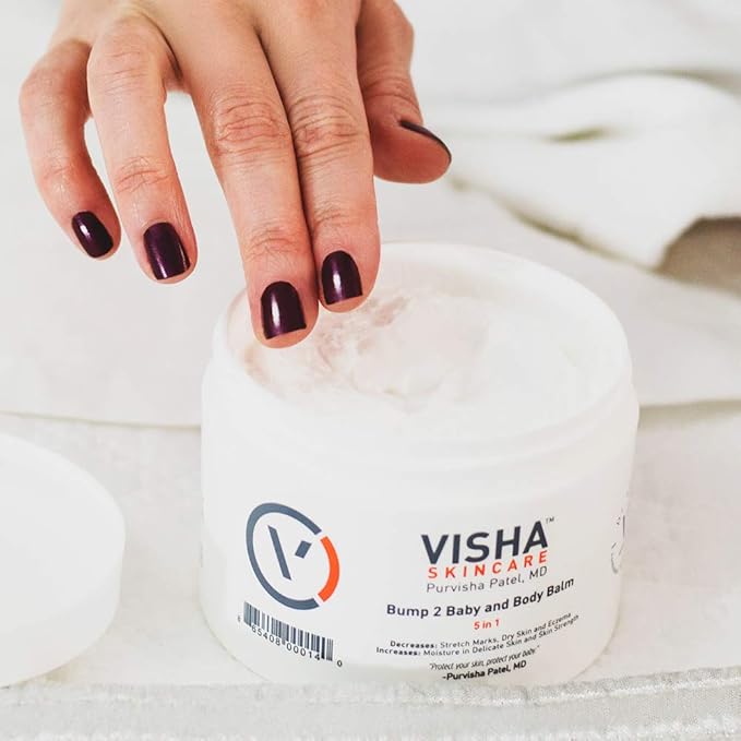 Visha Skincare Bump 2 Baby 5 in 1 Multitasking Body Balm, Soothes and Relieves Dry 10 oz