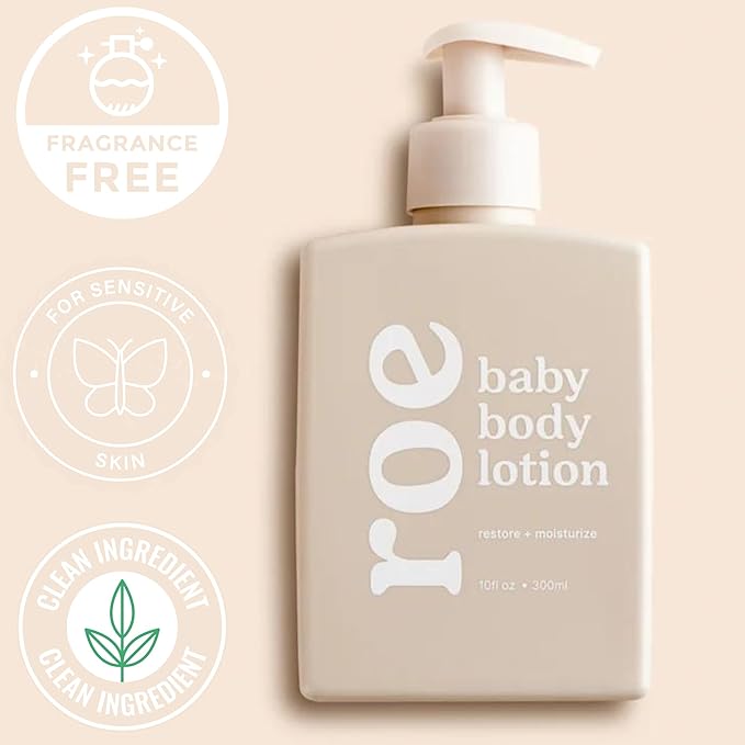 Roe Wellness- Baby Lotion Moisturizer Fragrance-Free | Great For Sensitive Skin Lightweight Moisturizing Lotion