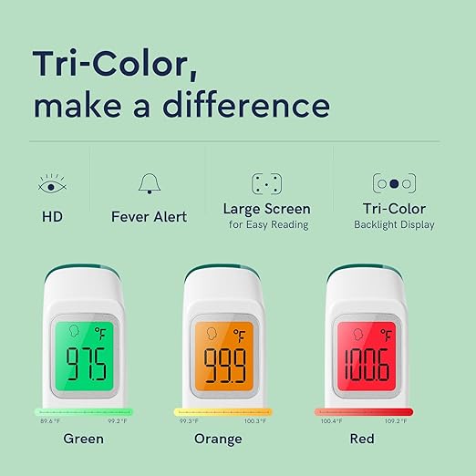 Forehead Thermometer for Adults and Kids, Fast Accurate Thermometer with Fever Alarm 1S Reading