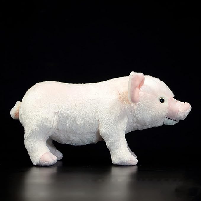 ZHONGXIN MADE Simulation Pink Pig Plush Toy - Cute 14inch Pig Stuffed Animal Toys, Soft Pig Pillow, Lifelike Pig Plushie Toys Hugging Pillow Gifts for Kids