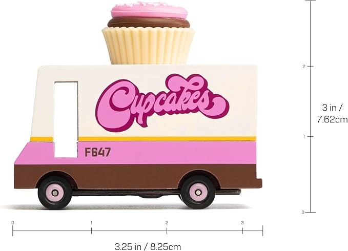 Candylab Toys CANDYCAR® Wooden Food Truck Collection - Cupcake Van,