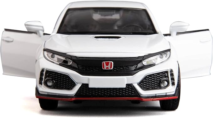 Compatible for 1:32 Diecasting Alloy Honda Civic Type-R Car Model Toy Car,Pull Back Alloy Car with Lights and Sound, Open Door for Kids Gift 3-5,Children‘s Gift