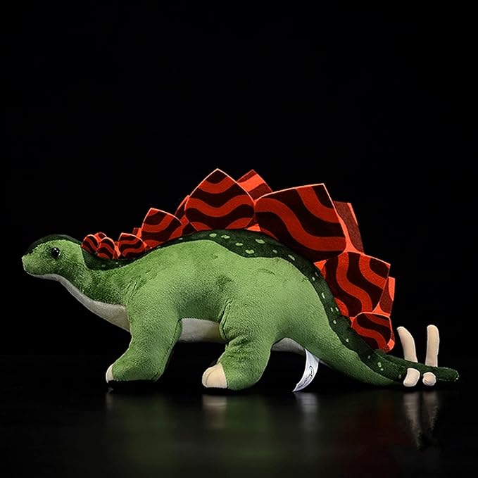 ZHONGXIN MADE Simulation Stegosaurus Dinosaur Stuffed Plush Toy - 16inch Green Dinosaur Tyrannosaurus Plushie, Figurines Stuffed Toys Soft, Gifts Collectible for Kids