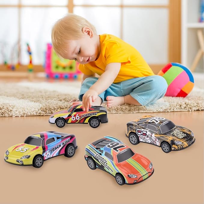 H 4.2 inch Pull Back Cars Toys Set, Friction Power Alloy Casting car Mini Race car 3 4 5 6 6 Piece