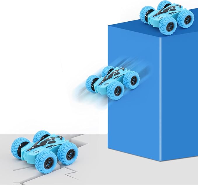 ONEST 4 Pieces Pull Back Cars Double Sided Friction Powered