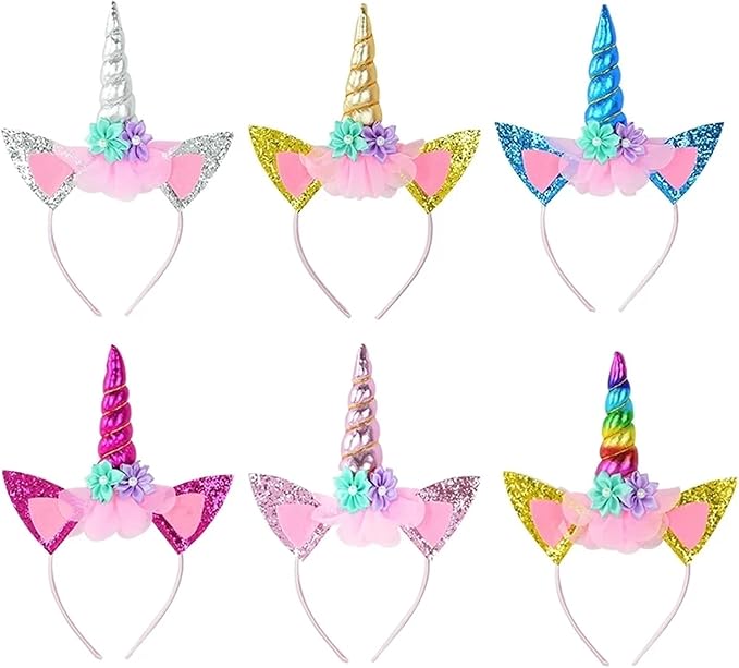 Unicorn Horn Headband Glitter Cute Unicorn Hairband Birthday Party Halloween