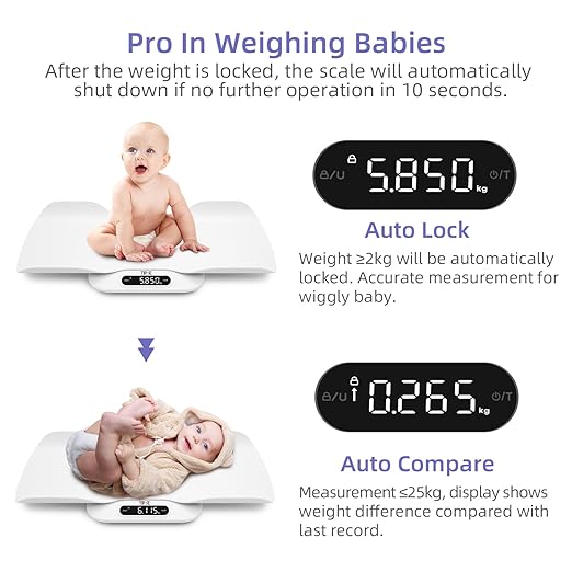 Baby Weight Scale, Infant Scale with Detachable Tray 400lb/180kg