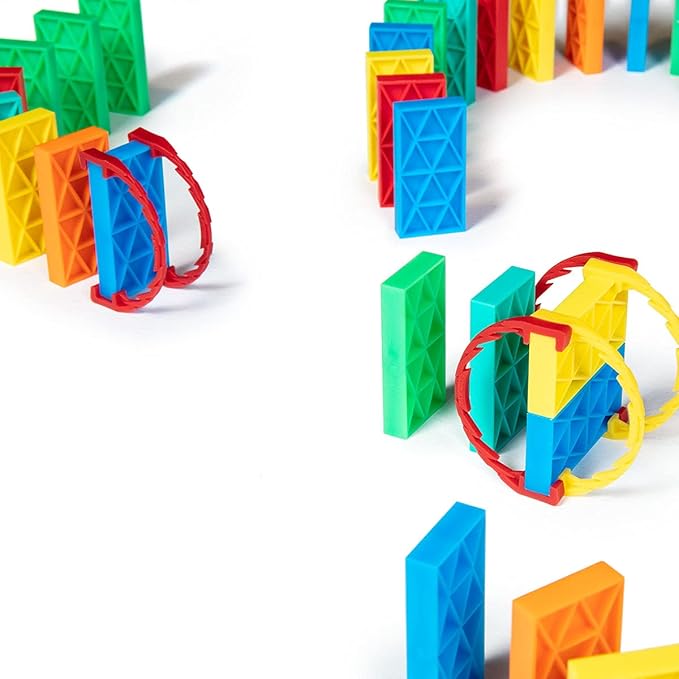 Bulk Dominoes Kinetic Domino Kit | Dominoes Set, STEM STEAM Small Toys, Family Games for Kids, Kids Toys and Games, Building, Toppling, Chain Reaction Sets (118pc)